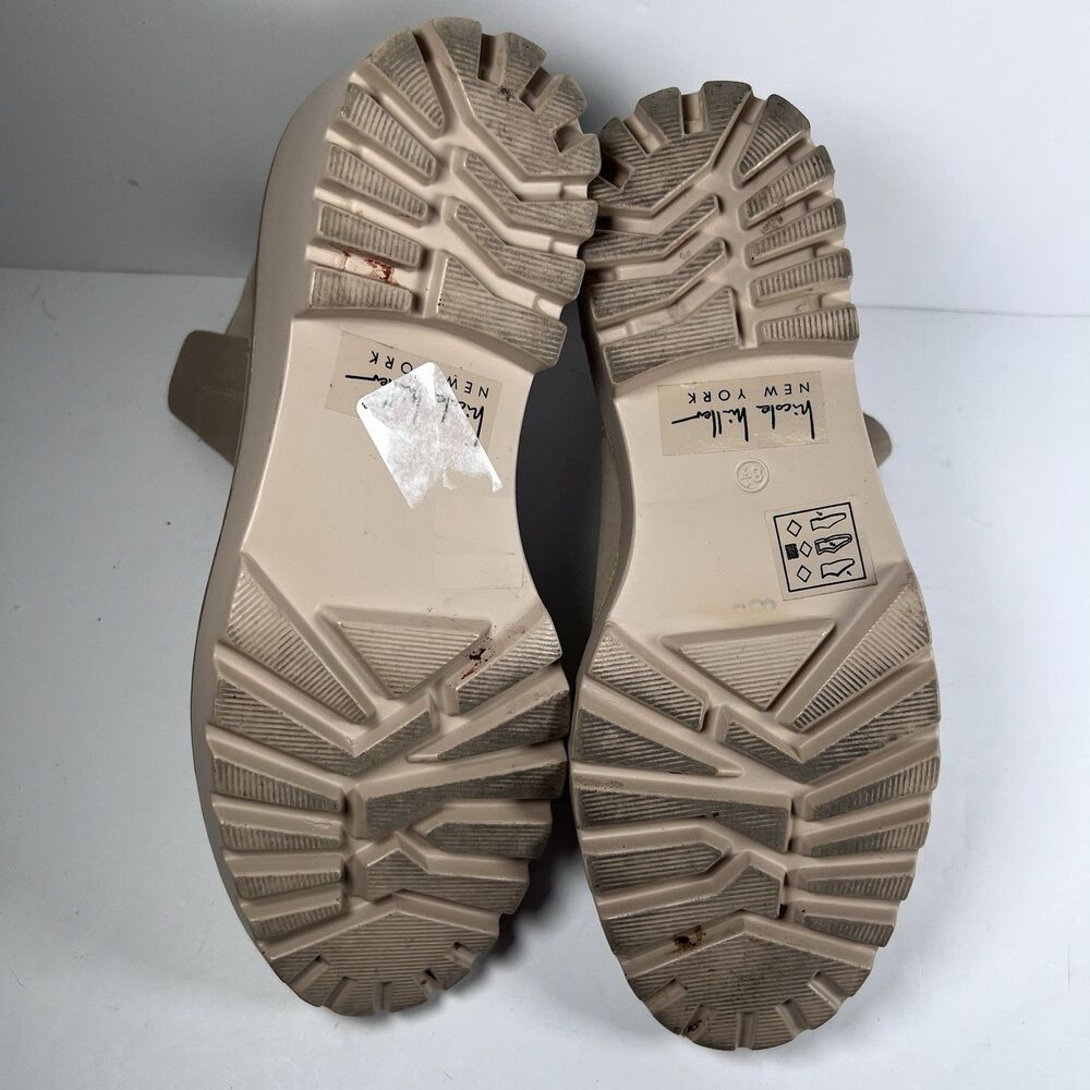Nicole Miller Pocas Tan Wedge Lug Platform Chelsea Ankle Boots Women's Size 8.5 - Picture 7 of 8